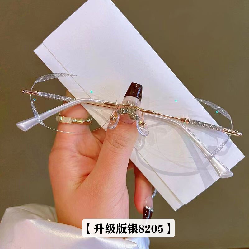 2025年ホットスタイルコレクション女性用老眼鏡、中高年向けの新しい高精細抗青色光ファッショナブルなフレームレス老眼鏡|undefined
