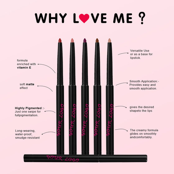 Cross-border LOGO-free waterproof lip liner pencil sharpener matte makeup lipliner lip liner