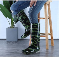 2023長筒黑色PVC材質勞保雨鞋     男士工地職業防水中筒迷彩雨靴