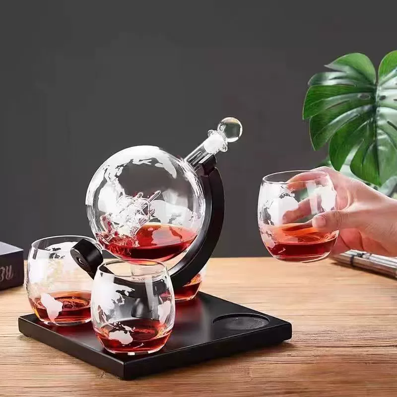 Оптовая продажа 850ml глобус бутылка вина с высоким содержанием боросиликатного стекла глобус трезвый творческое ремесло бутылка вина
