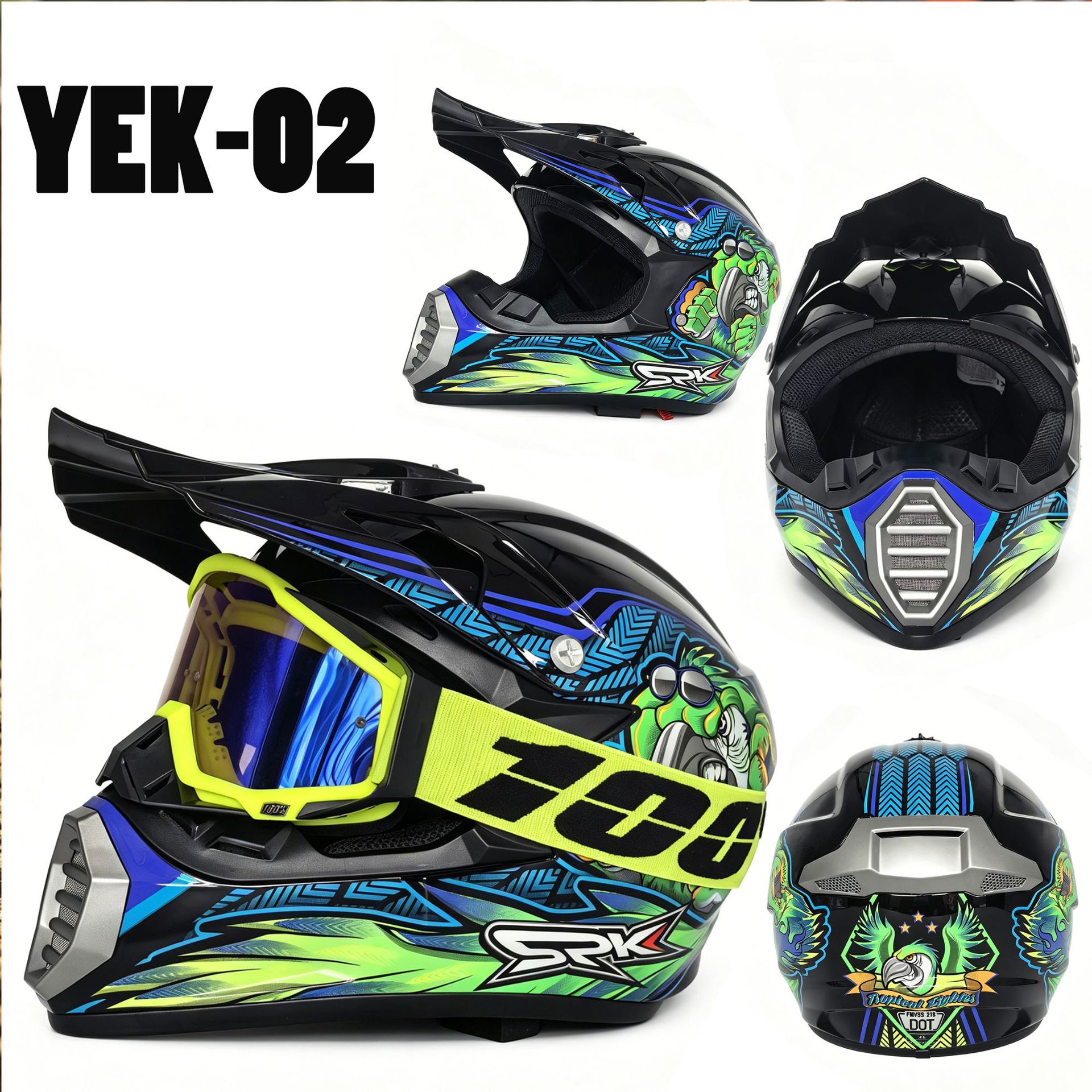 Adult and Children's Motorcycle Helmets Dot Certified Electric Vehicle Bicycle Helmets Off-Road Helmets C Full-Face Motorcycle Helmets