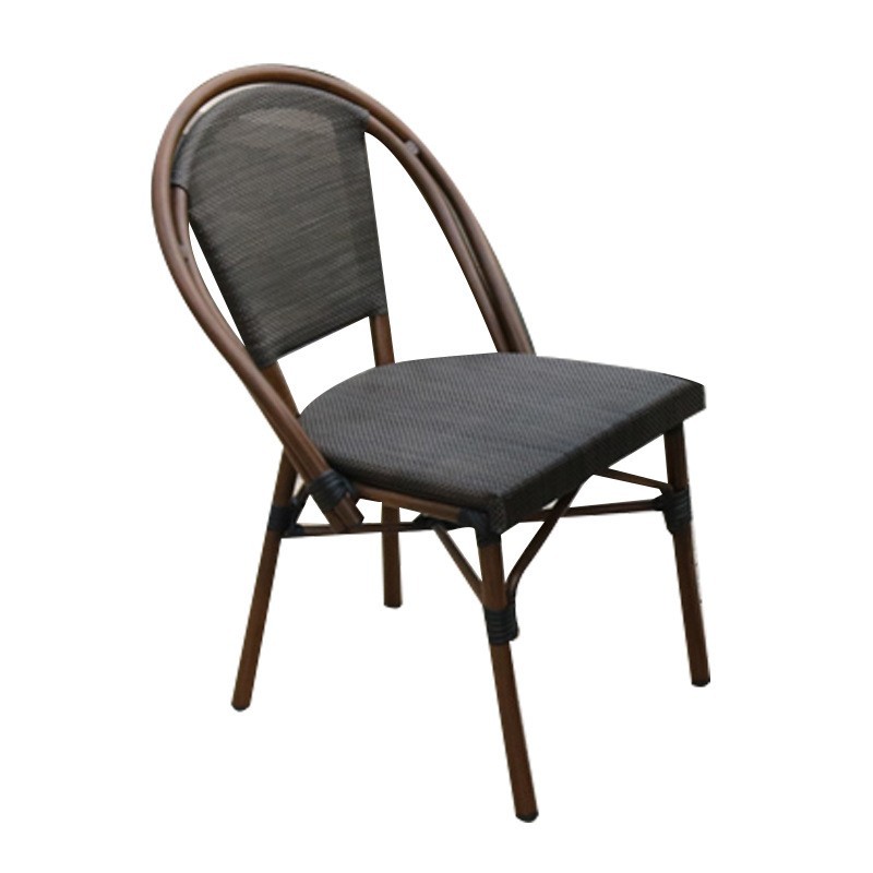 Mesa y silla al aire libre leche tienda de té cafetería silla de malla Silla de ratán Patio de tres piezas balcón mesa y silla de ocio al aire libre