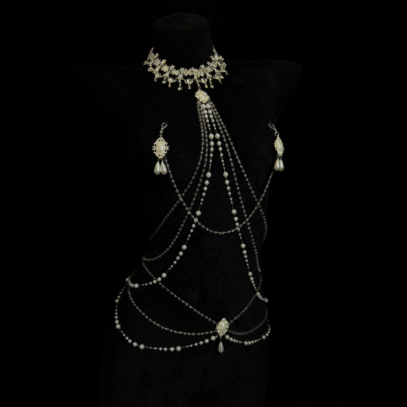 Sex Toys, Body Chain, Rhinestones, Stimulating Body Chain, Nipple Clamps, Punishment, Stimulation, Photo Shoot