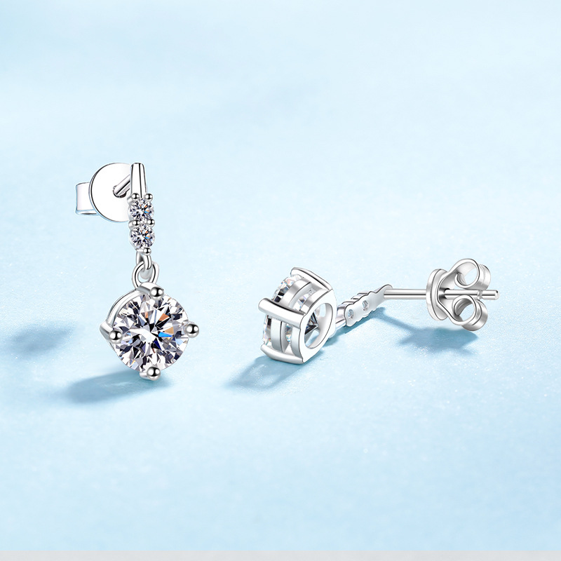 Orecchini a nappa in moissanite e argento sterling per donna_voghion.com