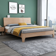 G&Bed Modern Simple Home 1.8m Double Bed and 1.5m Single Bed Factory Direct Sale All Solid Wood Bed Frame