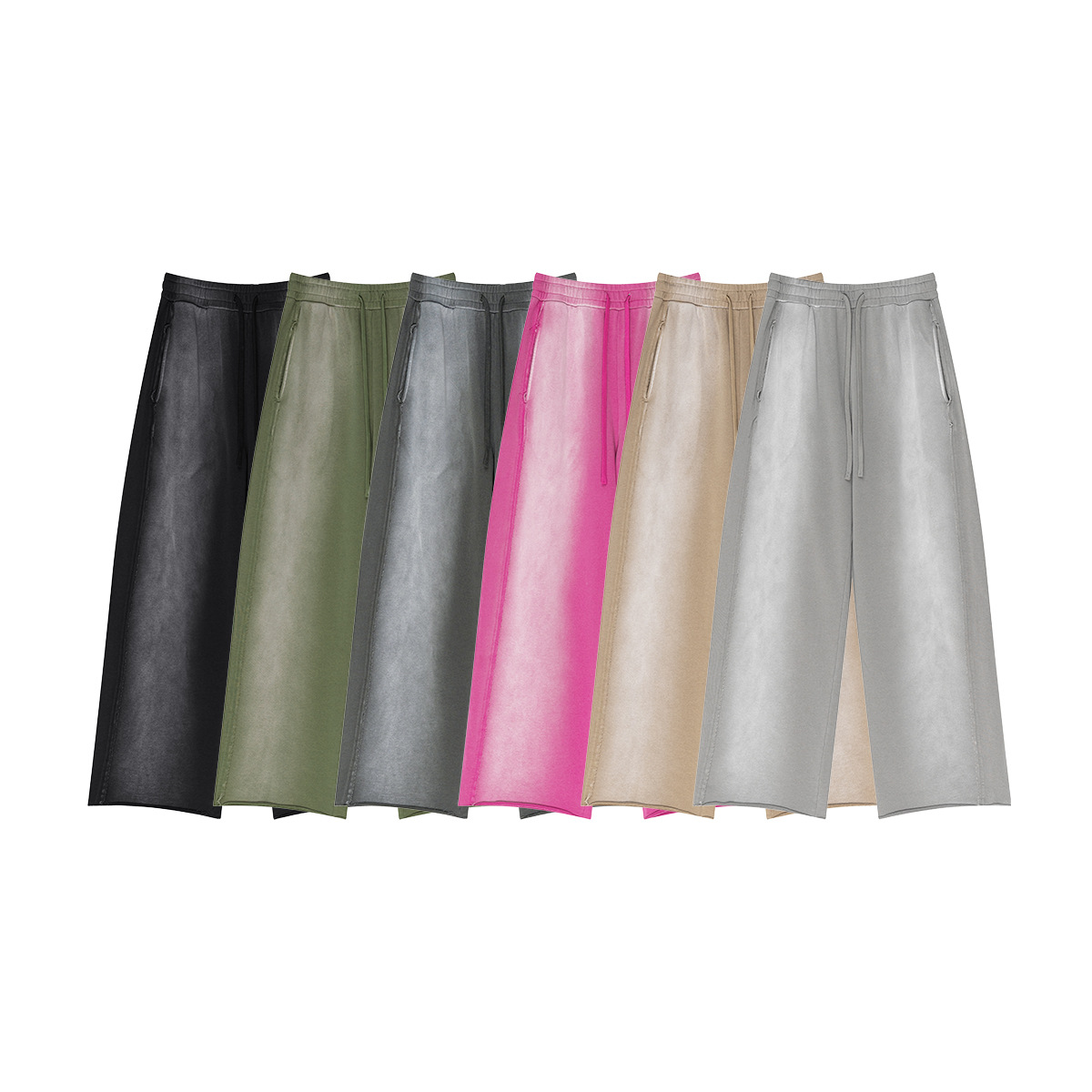 2025 verano marca de moda estadounidense salpicaduras de tinta blanqueamiento, agua de lavado, viejos pantalones de baile callejero rizados, especialmente para hombres transfronterizos