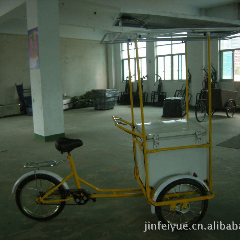 集市摆摊太阳能倒骑冰淇淋车JFY-100多功能商场展示移动售货车