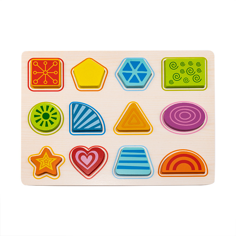 3D tridimensional rompecabezas de madera digital forma carta rompecabezas bloques de construcción a juego tablero de agarre de mano juguetes educativos para niños al por mayor