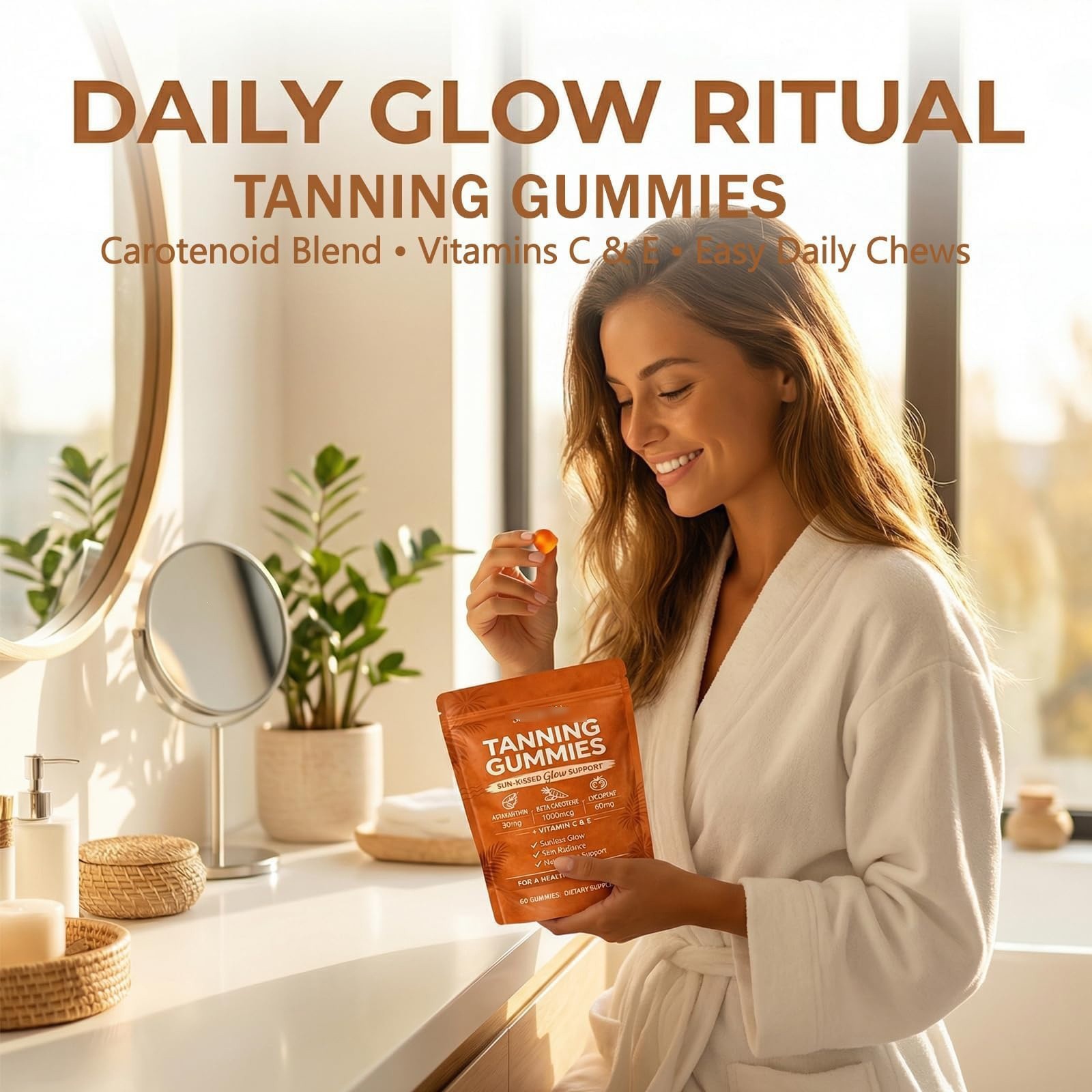 Gomitas Bronceadoras 60 Cápsulas para Bronceado Natural para Adultos