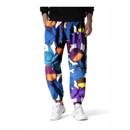 Fashionable Floral Sweatpants 3D Printed Retro Men's Joggers Hip-Hop Pants Men's Casual Sports Sweatpants