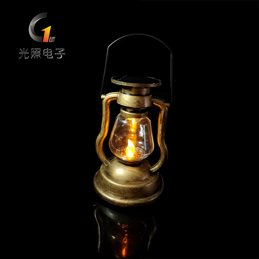 factory goods in stock wholesale solar energy charge Lantern outdoors decorate Retro Candle lamp portable solar energy Kerosene