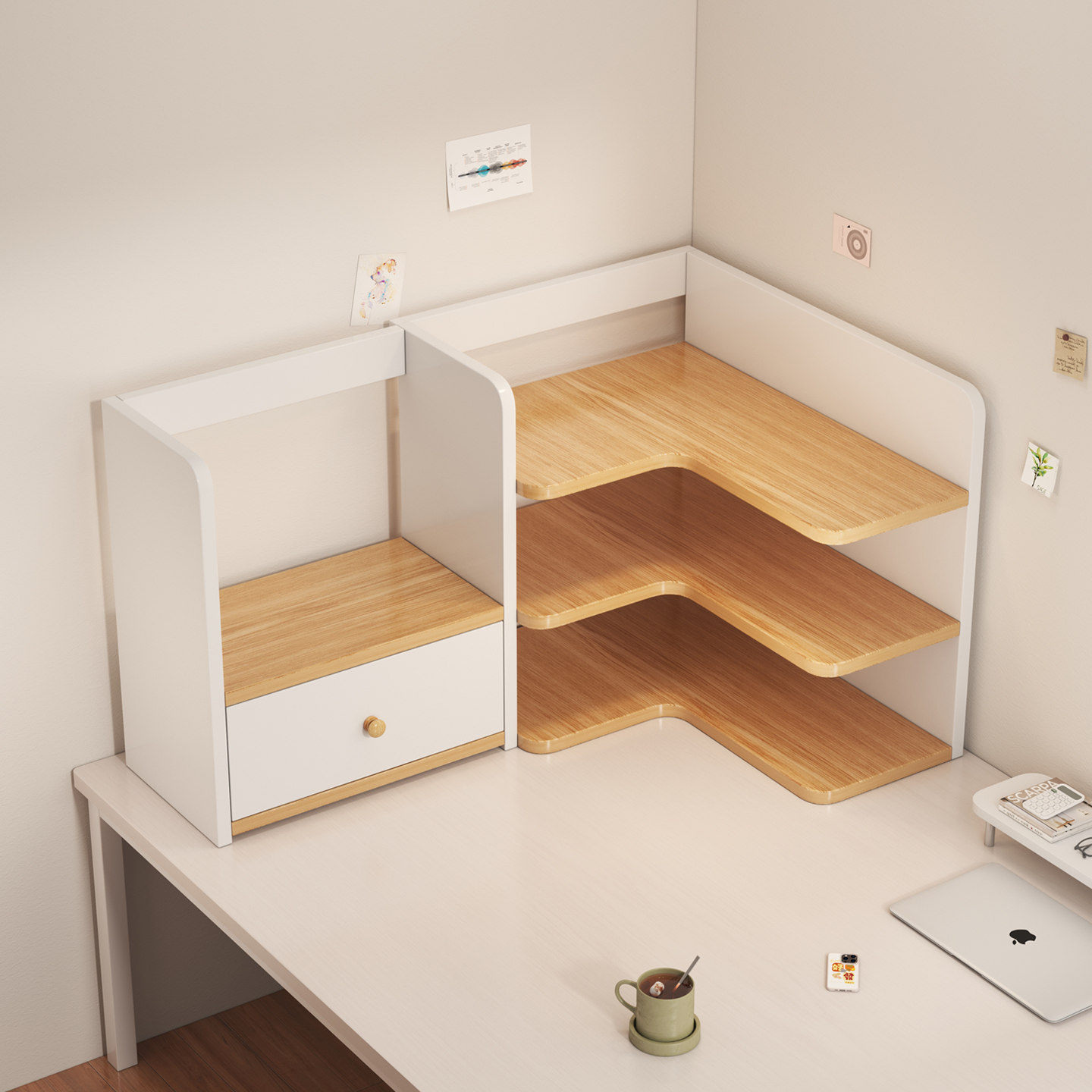 Bookcase Bookshelf Desktop Storage Rack Desktop Storage Cabinet Storage Cabinet Multi-Functional Organizing Rack Home Corner Desk