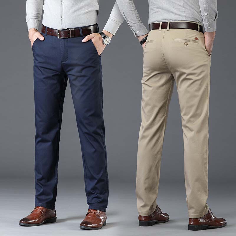 Men's Pants Autumn Casual Pants Men's Loose Stretch Straight Pants New Trendy Business Middle-aged Dad Pants 835