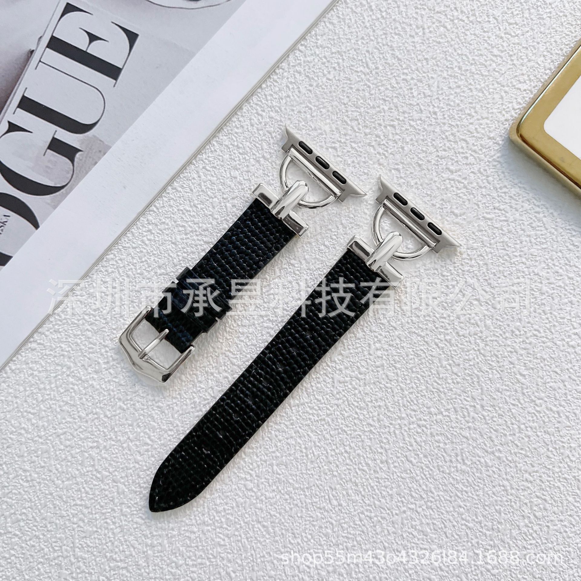 Adecuado para Apple D-palabra hebilla de metal lagarto patrón patchwork reloj Correa Apple watch8/SE/7/6/5/4/3