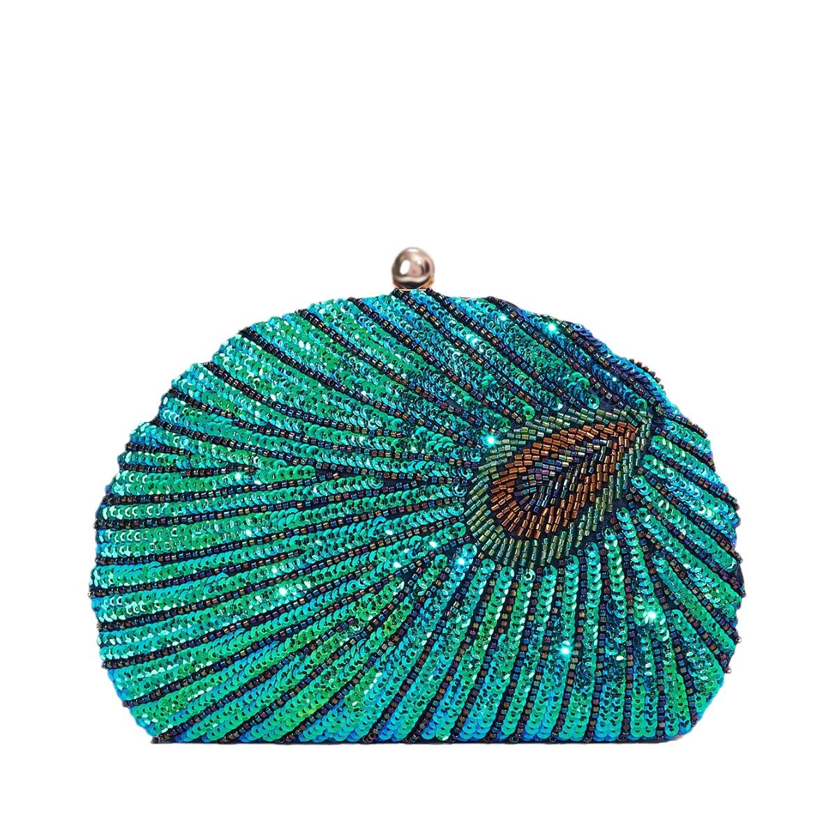 Perlenstickerei Pailletten Abend Cheongsam Crossbody Schulter Handheld Damen Pfau Perlen Kleid Tasche_voghion.com