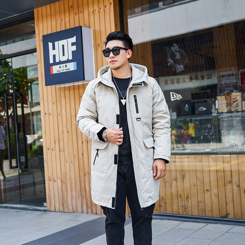 2022 new fat plus size men's down jacket extra large plus size mid-length winter coat fashion