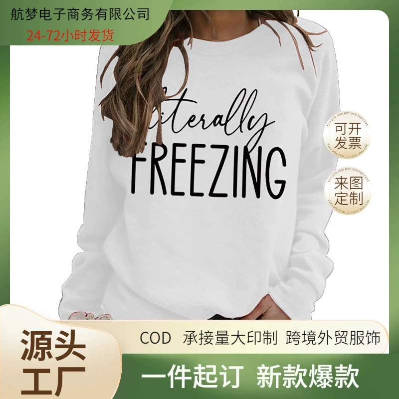 Long-sleeve, (Cross-border trading), round collar, wish