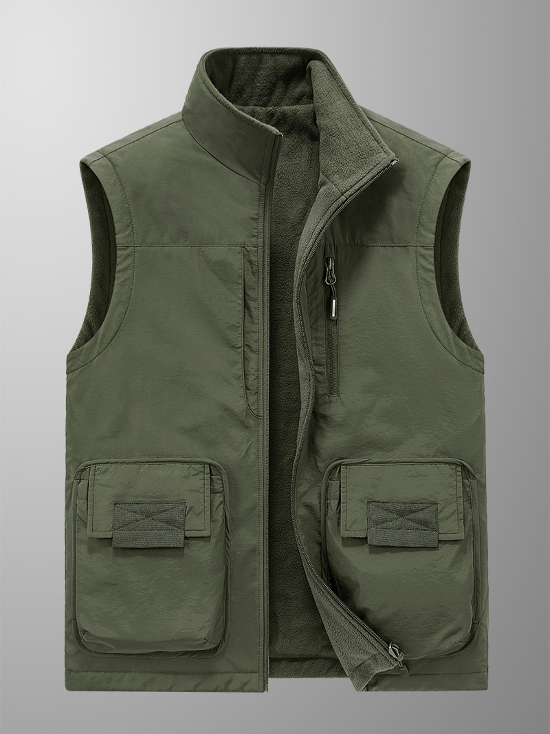 Double-sided quick dry warm vest, jacket for leisure, plus size