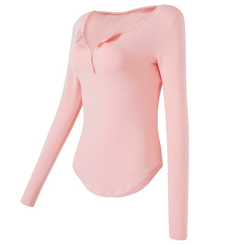 Cross-border Fitness Long-sleeved Women's Autumn and Winter Slim-fit Tight Waist Pilates Running T-shirt Button Base Shirt Yoga Clothes Cross-border Fitness Long-sleeved Women's Autumn and Winter Slim-fit Tight Waist Pilates Running T-shirt Button Base Shirt Yoga Clothes
