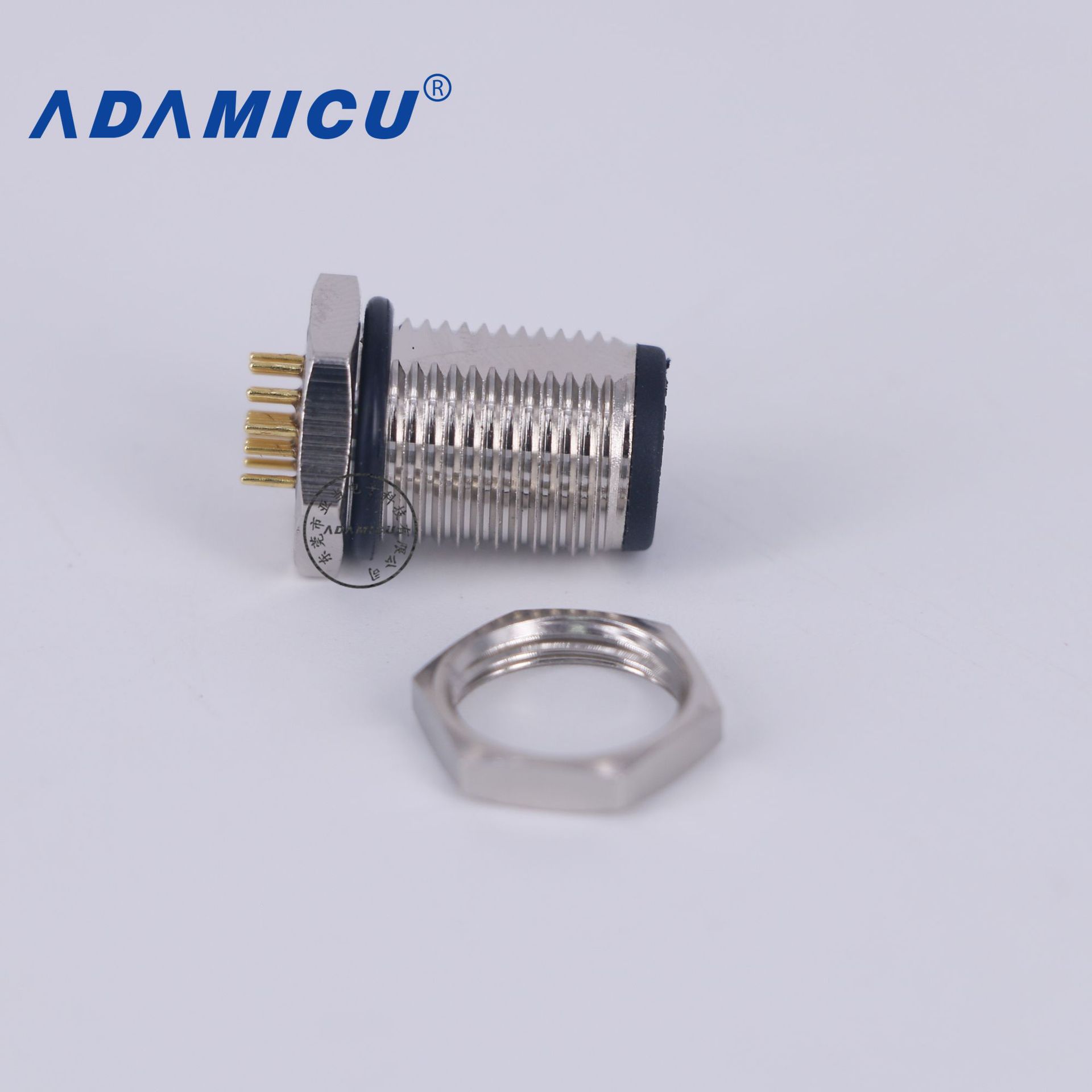 ADAM M12系列 17芯插板公头 注塑成型航空插头IP67工业防水连接器