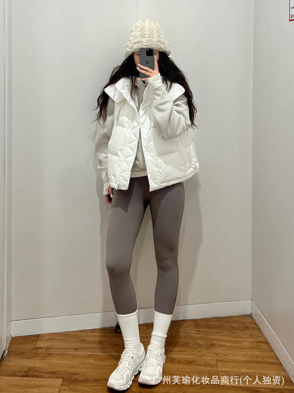 lulu同款原标Wunder Puff四格泡芙羽绒服白鸭绒连帽外套女高品质|undefined