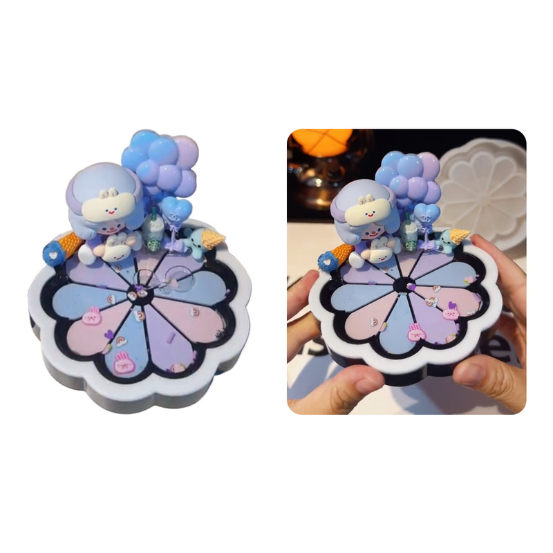 太った女の子diyケーキ花びらトレイシリカゲル金型手作花びら流砂石膏シリカゲル金型|undefined