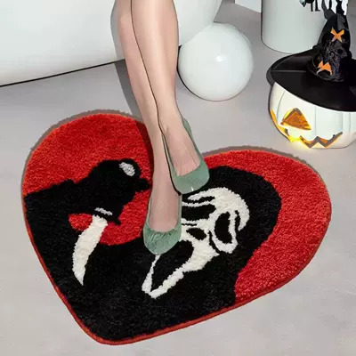 Avtomobil döşəmə paspasları — Temu Delivery Living Room Special-Shaped - heart-pounding-horror-4060cm-flat-imitation-cashmere
