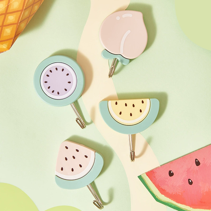 Крючок с героями арбуза Крепкий вискоза Без пробойника Несущий настенный крючок для ванной комнаты Настенный дверной бесследный крючок
