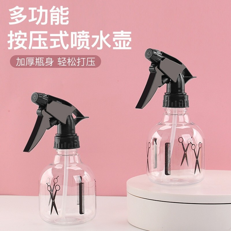 Hair Spray Scissors Plastic Transparent Spray Kettle 250ml Small Spray Bottle Hair Salon Hair Spray Bottle Fine Sprayer Batch