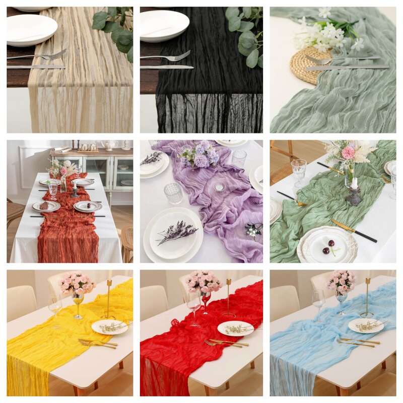 Cross-Border Bali Wrinkled Table Flag European Style Twist Tablecloth Amazon Wedding Party Decoration Pleated Bohemian Cross-Border Bali Wrinkled Table Flag European Style Twist Tablecloth Amazon Wedding Party Decoration Pleated Bohemian