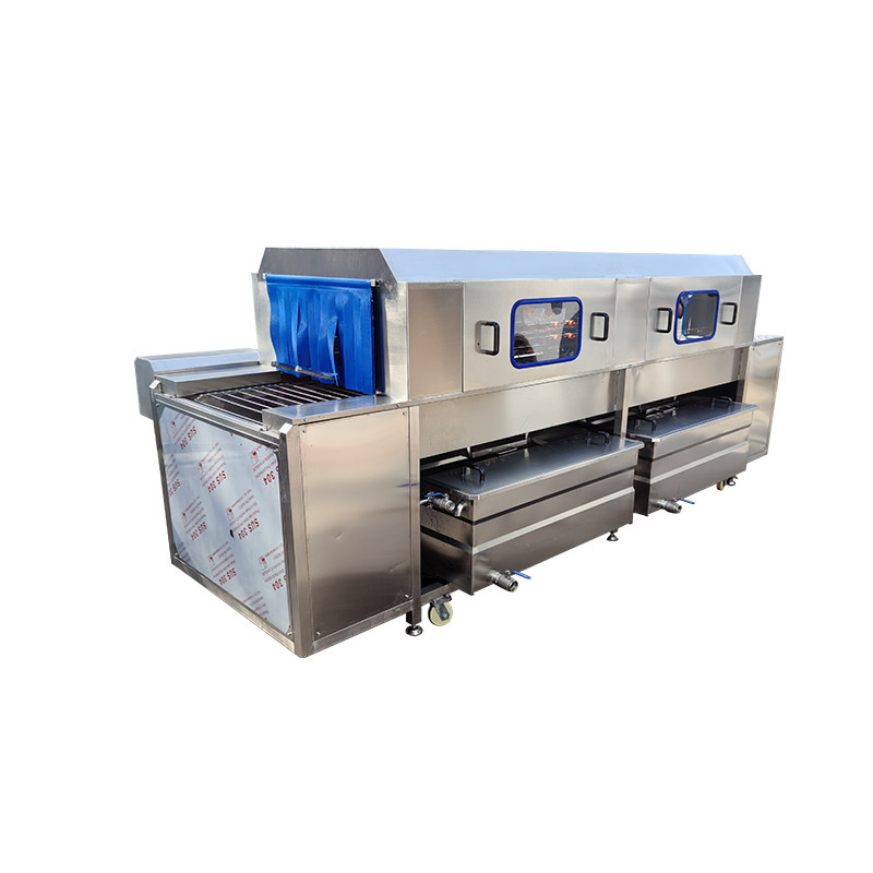 Máquina de limpieza de cestas de rotación de plástico grande Máquina de limpieza de cestas de desengrasación automática Máquina de limpieza de marcos industriales continuos de túnel