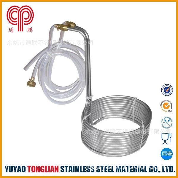304不锈钢啤酒冷凝器麦芽汁冷凝盘管 8*0.5    9.5*0.5 厂家直供