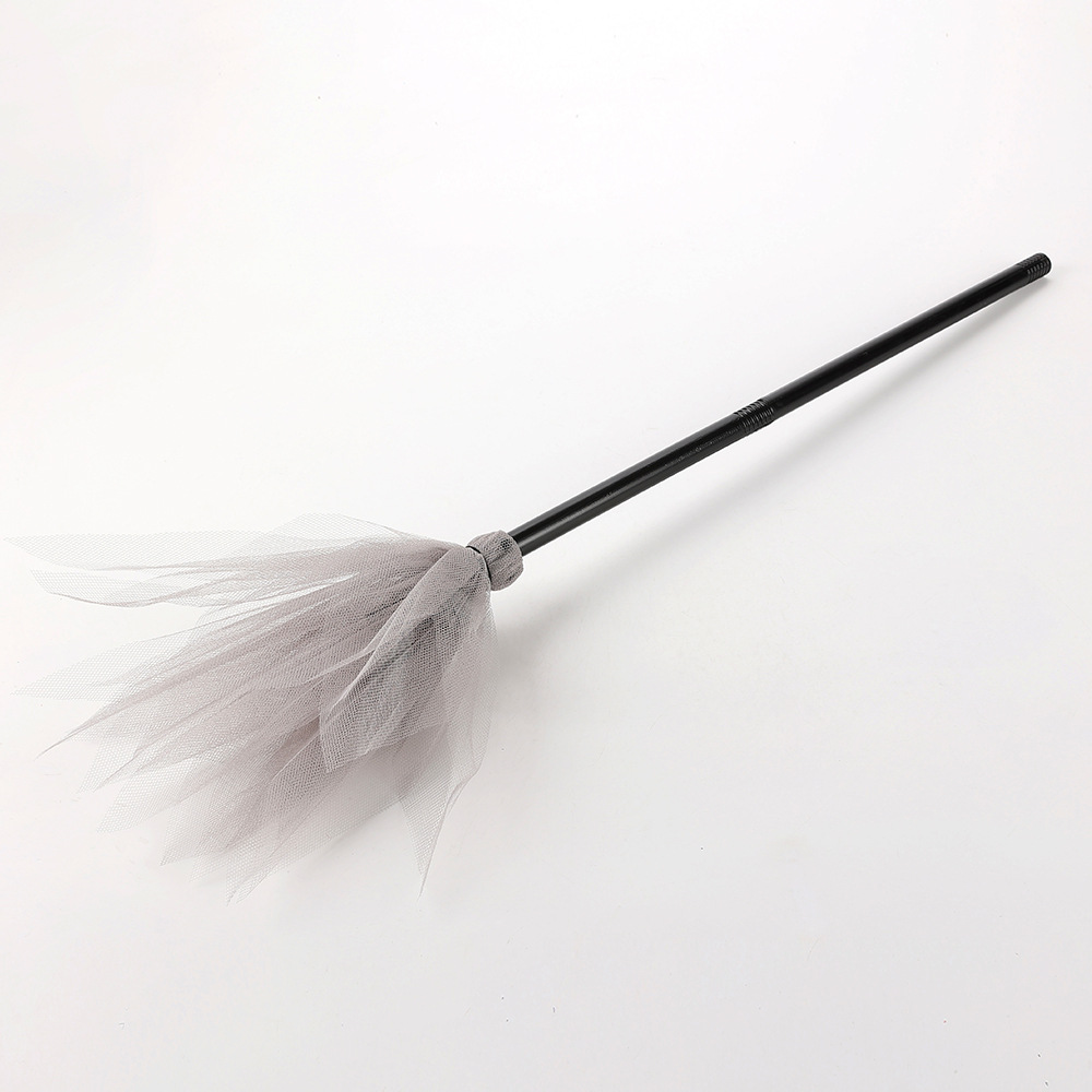 Gray hard mesh broom.