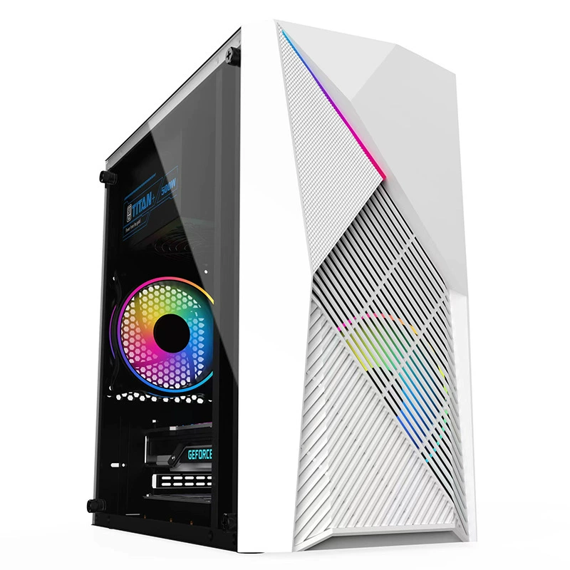 M-ATX PC Case Empty Chassis, RGB Front Panel, 'Apocalypse' Black or White, Fan-Compatible