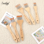 跨境外贸新款多齿梳平头圆头美术水彩丙烯画笔尼龙羊毛刷厂家批发