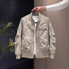 棒球服线条夹克男2025秋季潮牌工装男装美式复古宽松飞行员外套男