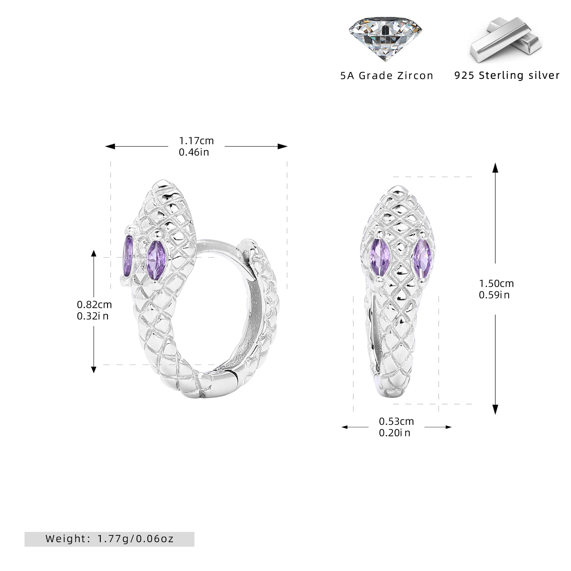 925 silver plating plating of platinum-purple