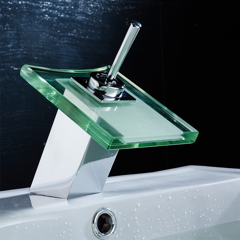 Grifos de agua de cascada de vidrio de cobre caliente y frío bañera fábrica de baño directo de comercio exterior transfronterizo para agua de cascada