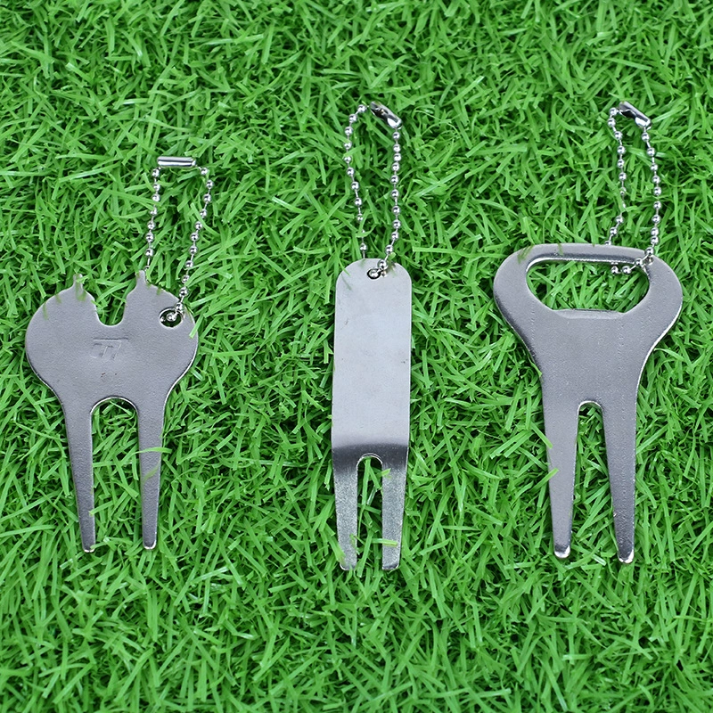 New golf green fork metal ball fork turf repair tools golf accessories course supplies green fork