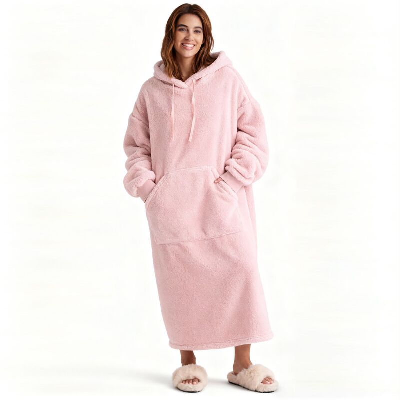 European and American Cross-Border Lazy Tv Blanket Hooded Pullover Sherpa Double-Sided Cashmere Warm Blanket Extended Version