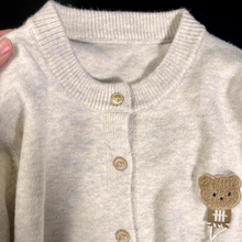 针织衫女士秋季百搭软糯开衫内搭韩版小熊可爱毛衣外套学院风上衣