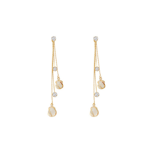 925 silver needle high-end niche cat's eye earrings feminine ins style light luxury pearl earrings earrings wholesale