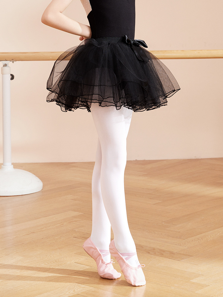 Falda de baile para niños de ala ancha elástica de cuatro capas de malla Princesa pettiskirt Ballet vestido de rendimiento