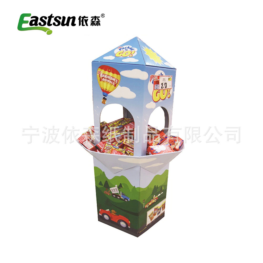 定制纸展架 瓦楞纸陈列架 糖果陈列架 零售展示柜 零食纸陈列盒