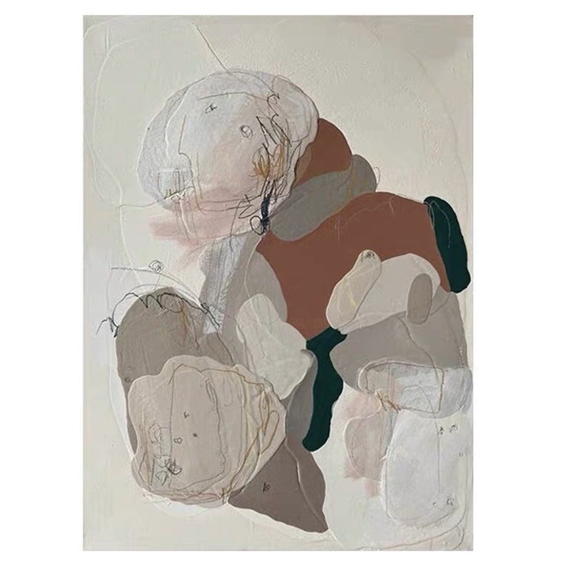 抽象的なカラーブロックリビングルーム装飾絵画モダンなミニマリストソファ背景壁大芬村吊り絵画ハイエンド玄関絵画|undefined