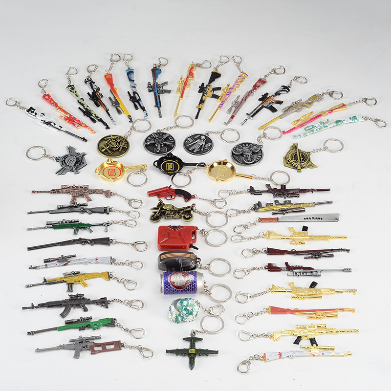 Playerunknown's Battlegrounds M416 Peace Elite Gun Weapon Model 98K Pendant Keychain Chicken Game Peripheral 12cm