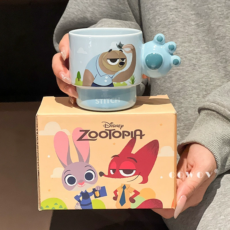 Кружка (Zootopia) набор из 4 керамических чашек, 300 мл каждая, подарочная коробка с Джуди и Ником