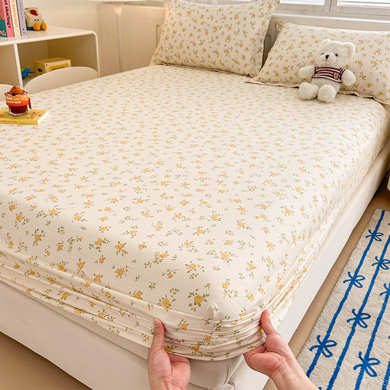 2025 nueva sábana de algodón pequeña fresca funda protectora de colchón de algodón de una sola pieza cubierta de cama para niños dormitorio 2025 nueva