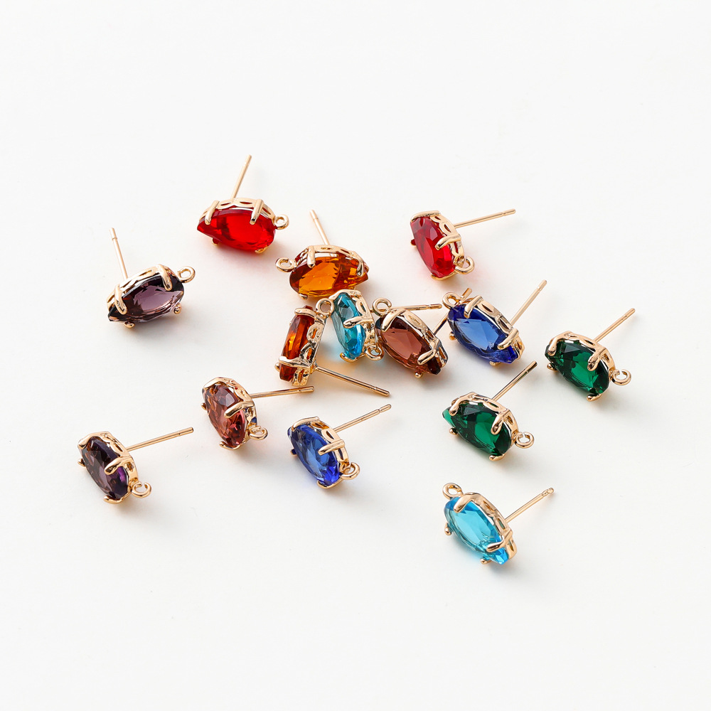 7g Weight Earring Findings Jewelry Making Type 8.5*12mm Jewelry Making Size Rhinestones Inlay Material DIY Jewelry Accessories Classification 4 PCS/Package Quantity Copper Material Geometric Pattern Plating Design Casual, Simple Style Style 4 PCS/Package 8.5*12mm Copper Rhinestones Geometric Earring Findings Jewelry Accessories 11