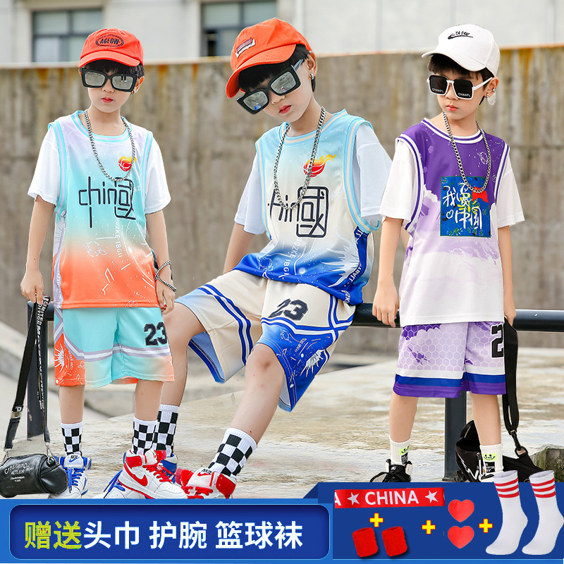 Children's basketball clothes suit boys' kindergarten girls' Jersey children's performance clothes primary school students' training clothes